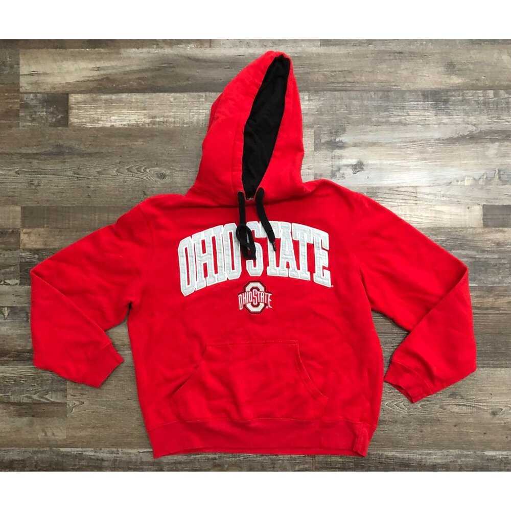 Ohio State University Buckeyes Mens Large Red Hoodie Sweatshirt Pullover